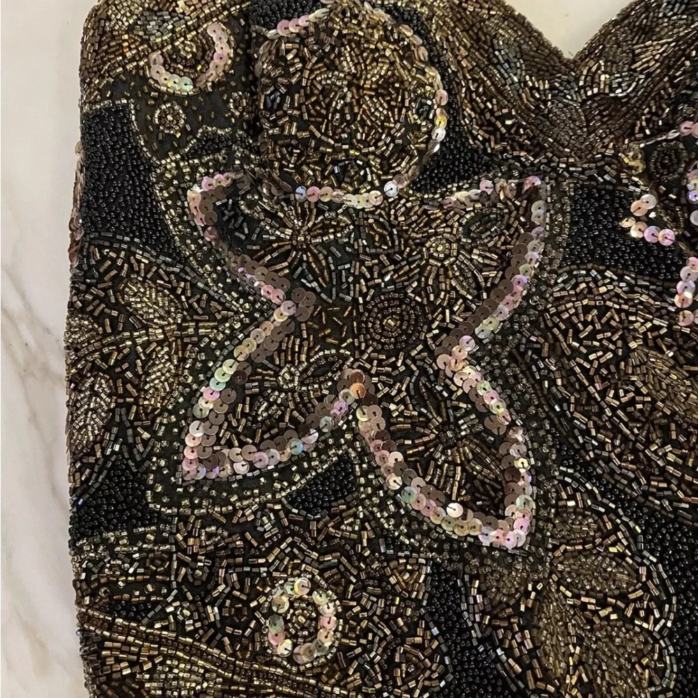 Oleg Cassini Beaded corset - Picture 2 of 10